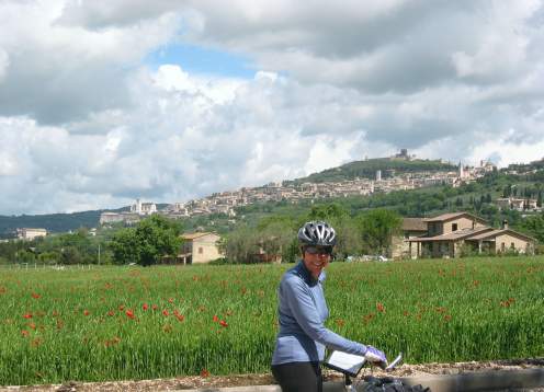 Biking lady and assisi